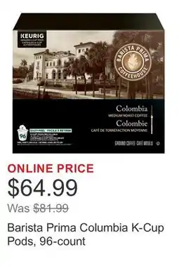Costco Barista Prima Columbia K-Cup Pods, 96-count offer