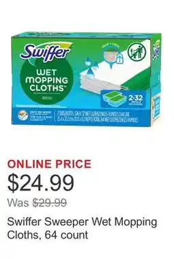 Costco Swiffer Sweeper Wet Mopping Cloths, 64 count offer