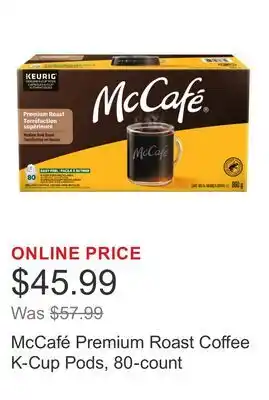 Costco McCafé Premium Roast Coffee K-Cup Pods, 80-count offer