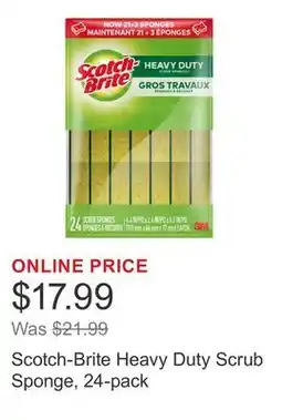 Costco Scotch-Brite Heavy Duty Scrub Sponge, 24-pack offer