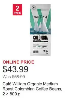 Costco Café William Organic Medium Roast Colombian Coffee Beans, 2 × offer