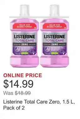 Costco Listerine Total Care Zero, 1.5 L, Pack of 2 offer