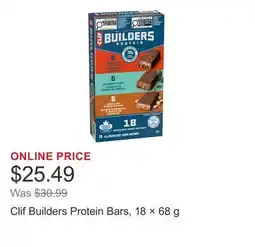 Costco Clif Builders Protein Bars, 18 × offer