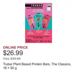 Costco Trubar Plant Based Protein Bars, The Classics, 18 × offer