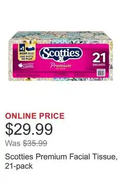 Costco Scotties Premium Facial Tissue, 21-pack offer