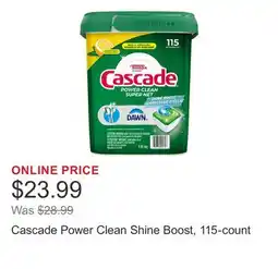 Costco Cascade Power Clean Shine Boost, 115-count offer