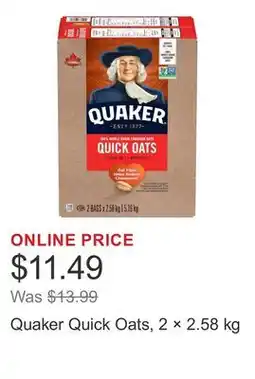 Costco Quaker Quick Oats, 2 × offer