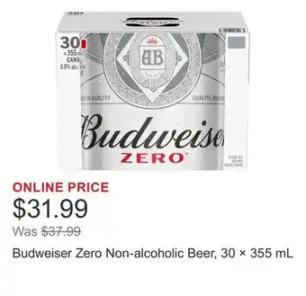 Costco Budweiser Zero Non-alcoholic Beer, 30 × offer