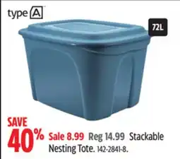 Canadian Tire type A Stackable Nesting Tote offer