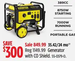 Canadian Tire Champion Power Equipment Generator with CO Shield offer
