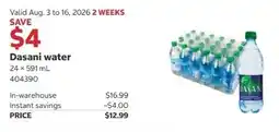 Costco Dasani water offer