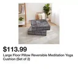 Wayfair Large Floor Pillow Reversible Meditation Yoga Cushion (Set of 2) offer