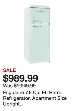 Wayfair Frigidaire 7.5 Cu. Ft. Retro Refrigerator, Apartment Size Upright Fridge Freezer Combo EFR756-MINT offer