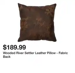 Wayfair Wooded River Settler Leather Pillow - Fabric Back offer