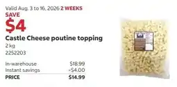 Costco Castle Cheese poutine topping offer