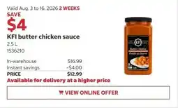 Costco KFI butter chicken sauce offer