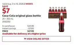 Costco Coca-Cola original glass bottle offer