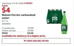 Costco Maison Perrier carbonated water offer