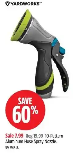 Canadian Tire YARDWORKS" 10-Pattern Aluminum Hose Spray Nozzle offer