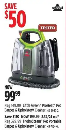 Canadian Tire Bissell Little Green ProHeat Pet Carpet & Upholstery Cleaner offer
