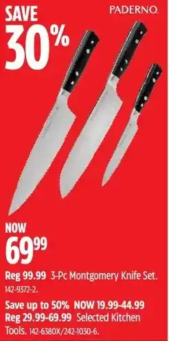 Canadian Tire PADERNO Montgomery Knife Set offer