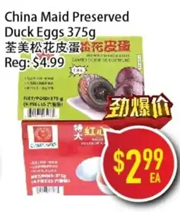 Full Fresh Supermarket China Maid Preserved Duck Eggs offer