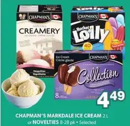 Colemans Chapman's markdale ice cream or Novelties offer