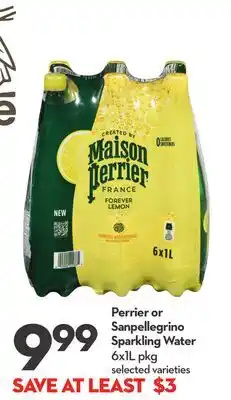 Longo's Perrier or Sanpellegrino Sparkling Water offer