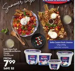 Longo's Bella Casara Fresh Mozzarella and Burrata Cheese offer