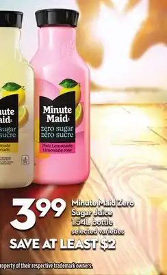 Longo's Minute Maid Zero Sugar Juice offer
