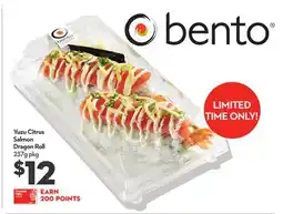 Longo's Yuzu Citrus Salmon Dragon Roll offer