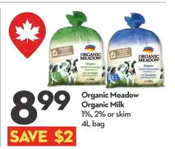 Longo's Organic Meadow Organic Milk offer