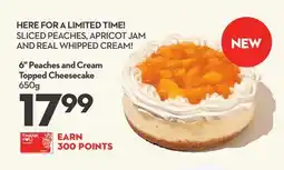 Longo's 6 Peaches and Cream Topped Cheesecake offer