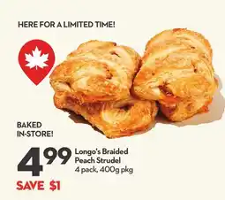 Longo's Longo's Braided Peach Strudel offer