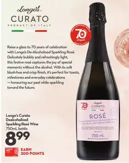 Longo's Longo's Curato Dealcoholized Sparkling Rosé Wine offer
