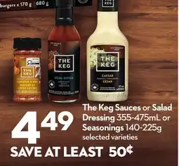 Longo's The Keg Sauces or Salad Dressing 355-475ml or Seasonings 140-225g offer