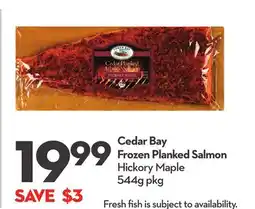 Longo's Cedar Bay Frozen Planked Salmon Hickory Maple offer