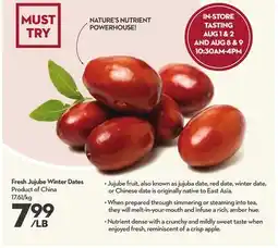 Longo's Fresh Jujube Winter Dates offer
