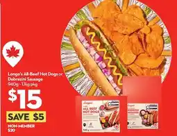 Longo's Longo's All-Beef Hot Dogs or Debrezini Sausage offer