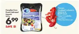 Longo's Canadian Cove Fresh Cultivated Mussels offer