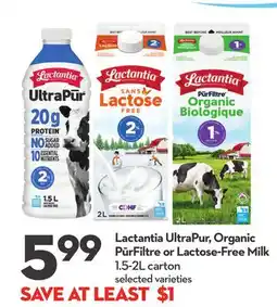 Longo's Lactantia UltraPur, Organic PürFiltre or Lactose-Free Milk offer