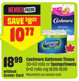 FreshCo Cashmere Bathroom Tissue 30-50 rolls or SpongeTowels 6-12 rolls offer