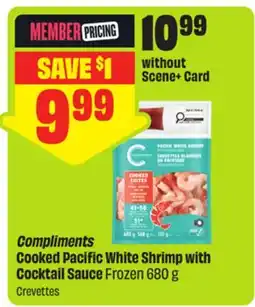 FreshCo Compliments Cooked Pacific White Shrimp with Cocktail Sauce Frozen offer