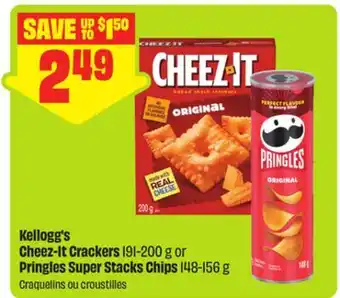 FreshCo Kellogg's Cheez-It Crackers 191-200 g or Pringles Super Stacks Chips 148-156 g offer