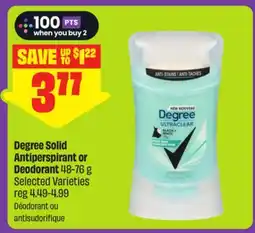 FreshCo Degree Solid Antiperspirant or Deodorant 48-76 g Selected Varieties offer