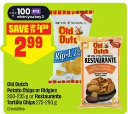 FreshCo Old Dutch Potato Chips or Ridgies 200-235 g or Restaurante Tortilla Chips 275-290 g offer