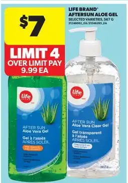 Real Canadian Superstore LIFE BRAND AFTER SUN ALOE GEL offer