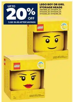 Real Canadian Superstore LEGO BOY OR GIRL STORAGE HEADS offer