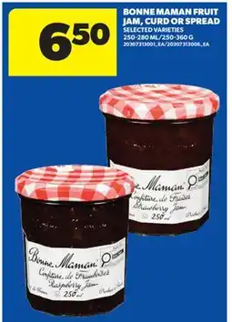 Real Canadian Superstore BONNE MAMAN FRUIT JAM, CURD OR SPREAD, 250-280 ML / 250-360 G offer