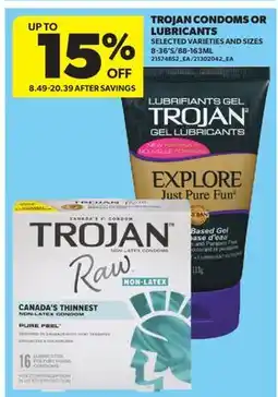 Real Canadian Superstore TROJAN CONDOMS OR LUBRICANTS, 8-36'S offer